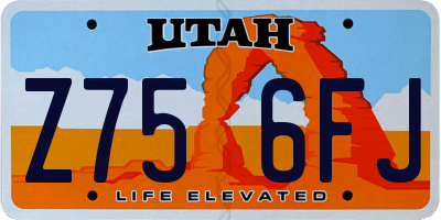 UT license plate Z756FJ