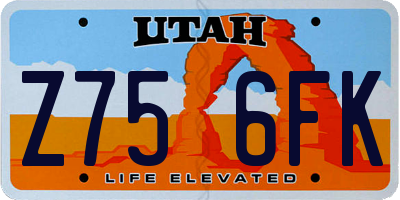 UT license plate Z756FK
