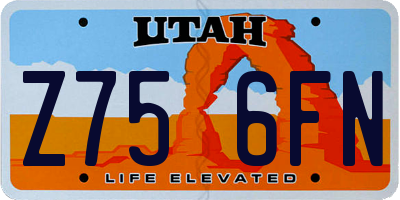 UT license plate Z756FN
