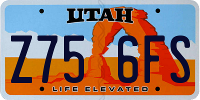 UT license plate Z756FS