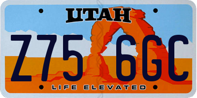 UT license plate Z756GC