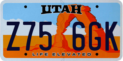 UT license plate Z756GK