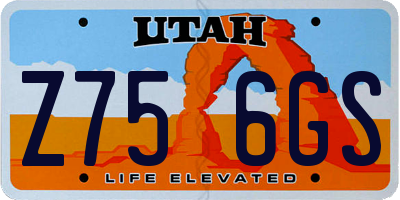 UT license plate Z756GS