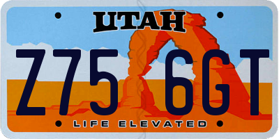 UT license plate Z756GT