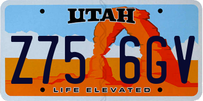 UT license plate Z756GV