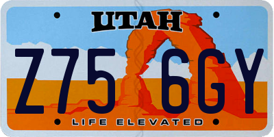 UT license plate Z756GY