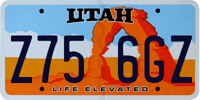 UT license plate Z756GZ