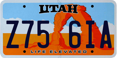 UT license plate Z756IA