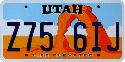 UT license plate Z756IJ