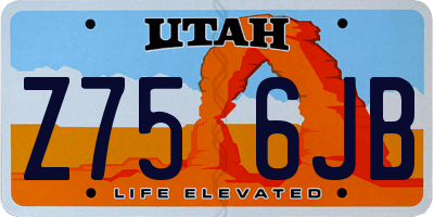 UT license plate Z756JB