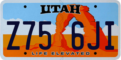 UT license plate Z756JI