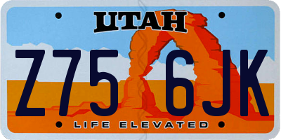 UT license plate Z756JK