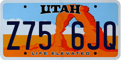 UT license plate Z756JQ