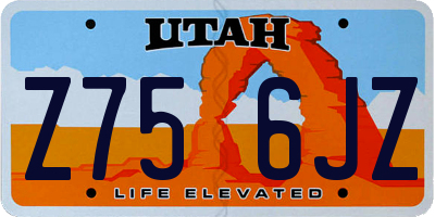 UT license plate Z756JZ