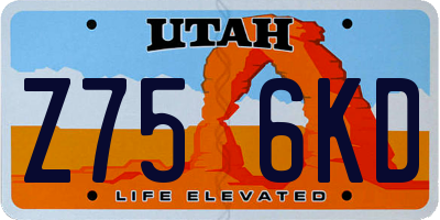 UT license plate Z756KD