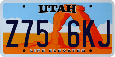 UT license plate Z756KJ