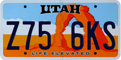 UT license plate Z756KS