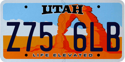 UT license plate Z756LB