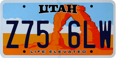 UT license plate Z756LW