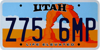 UT license plate Z756MP