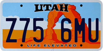 UT license plate Z756MU