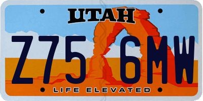 UT license plate Z756MW