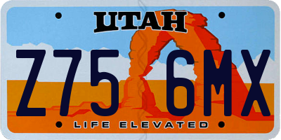 UT license plate Z756MX