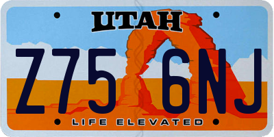 UT license plate Z756NJ