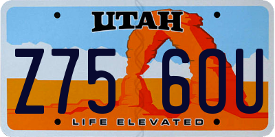 UT license plate Z756OU