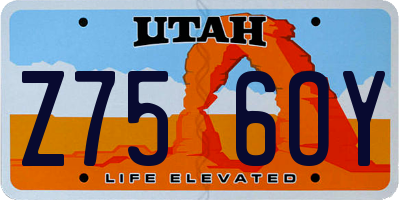 UT license plate Z756OY