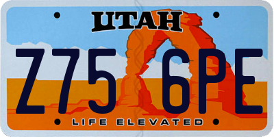 UT license plate Z756PE