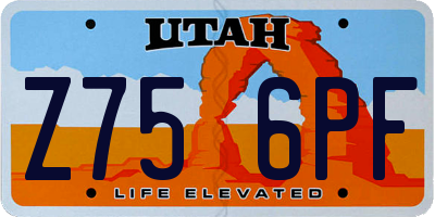 UT license plate Z756PF