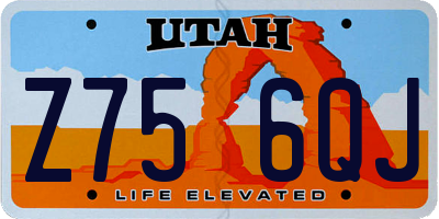 UT license plate Z756QJ