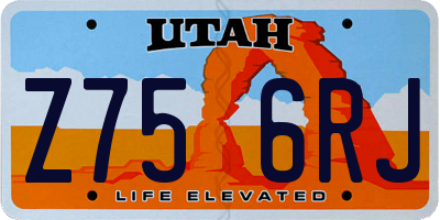 UT license plate Z756RJ