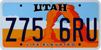 UT license plate Z756RU