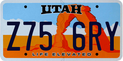 UT license plate Z756RY