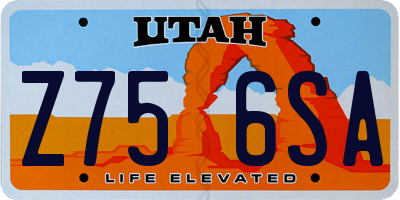 UT license plate Z756SA