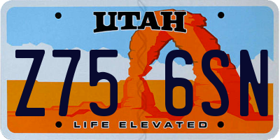 UT license plate Z756SN