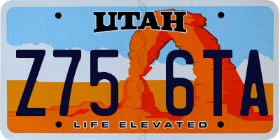 UT license plate Z756TA