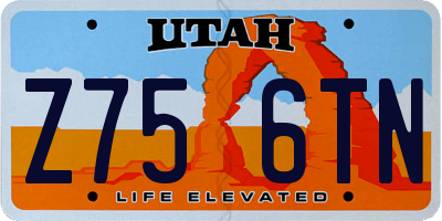 UT license plate Z756TN