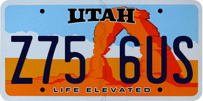 UT license plate Z756US