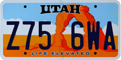 UT license plate Z756WA