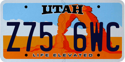 UT license plate Z756WC