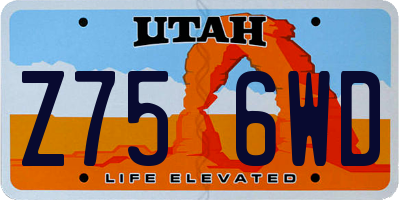 UT license plate Z756WD