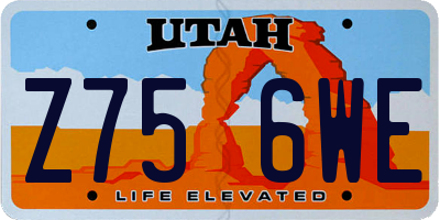 UT license plate Z756WE