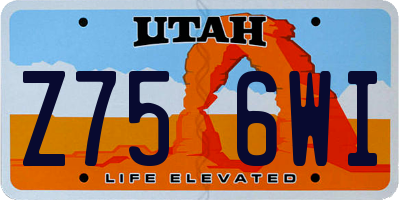 UT license plate Z756WI