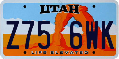 UT license plate Z756WK