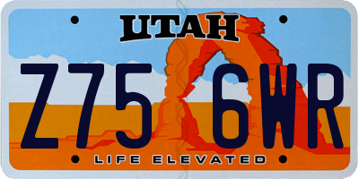 UT license plate Z756WR