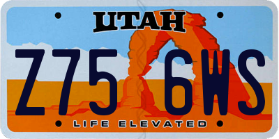 UT license plate Z756WS