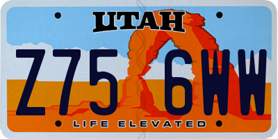 UT license plate Z756WW
